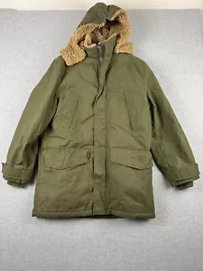 Cappotto Marc Echo taglia e cucito uomo grande verde parka pelliccia sintetica $450 prezzo al dettaglio consigliato caccia - Foto 1 di 9