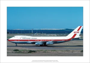 Garuda Boeing 747 A2 Art Print – Departs Sydney Airport – 59 x 42 cm Poster - Picture 1 of 3