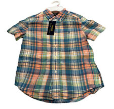 NEW Polo Ralph Lauren Boys Short Sleeve 100% Linen Button Down Size 6 NWT