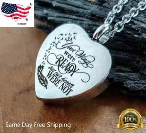 Heart Urn Necklace for Ashes - Cremation Jewelry Keepsake Memorial Pendant^~;z - Picture 1 of 4