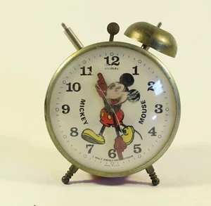 Vtg Bradley Mickey Mouse Alarm Clock Walt Disney Productions Windup 2 Bell RARE - Picture 1 of 12