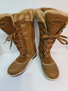 Comfortview Toby Womens Winter Snow Boots Tan Suede 11 Pre-owned - Picture 1 of 8