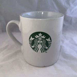 STARBUCKS Classic White Mug Coffee Cup Green Mermaid Logo 12 oz - Picture 1 of 3