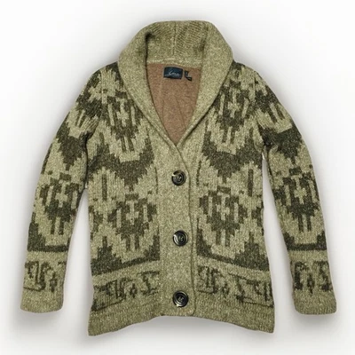 Cárdigan suéter tejido Anthropologie Cine para mujer XS marrón azteca forrado de algodón Foto 1 de 4