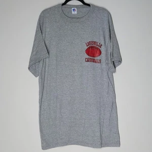 Vintage Louisville Cardinals T-Shirt 2XL grau Russell Athletic Einzelnaht - Bild 1 von 6