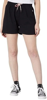 NUEVO NUEVO CON ETIQUETAS Pantalones Cortos Negros Talla Pequeña Cintura Elástica Forrados de Vellón VERDADERAMENTE AVIVADOS VOLCOM Foto 1 de 3