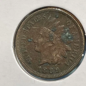 Penny centesimo testa di indiano 1889 pieno liberty tutti diamanti visibili - Foto 1 di 3
