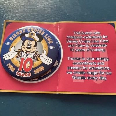Disney Cruise Line  Cast and Crew 10 year Anniversary Button - Image 1 of 4