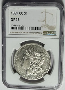 1889 CC MORGAN DOLLAR NGC XF 45 - Picture 1 of 4