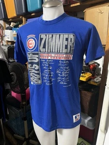 Vtg Chicago Cubs MLB Baseball Single Stitch T 1989 Champs Don Zimmer Mens Large - Picture 1 of 7