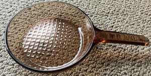 Corning Vision Ware 7” Waffle Bottom Frying Pan Skillet Amber Glass Vintage - Picture 1 of 3