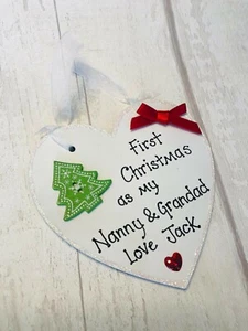 Personalisierter erster Weihnachtsmädchen & Opa Baumschmuck 1. Großeltern .. - Bild 1 von 2