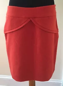New Patrizia Luca Skirt Milano Italy Barami Short Trim Tulip Orange $58 sz L - Picture 1 of 6