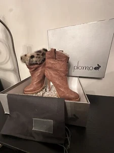 Plomo Leather/Real Fur Boots In The Box With Dust Bag - Picture 1 of 3