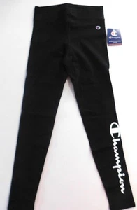 Champion Girl's Leggings Black SIZE S-7/8 Cotton Polyester Full Length Logo NEW - Picture 1 of 7