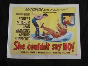 SHE COULD’T SAY NO Filmposter 2 Stück ROBERT MITCHUM LEAN SIMMONS 1/2 Blatt  - Bild 1 von 2