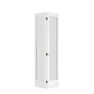 eightdoors Doors + Windows 79" H x 30" W White Glass Solid Wood Bi Fold Door - Picture 1 of 7