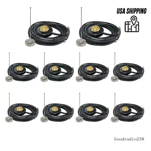 10 SET UHF 380-430 MHz 15CM Antenna Magnet Mount Antenna RG-58 Cable For Radio - Picture 1 of 5