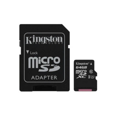 KINGSTON MICRO SDXC SCHEDA MEMORIA 64GB CLASSE 10 UHS-1 FLASH CARD 80 MB/s - Immagine 1 di 3