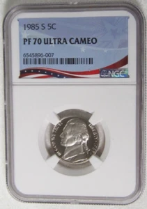 1985 S Proof Jefferson Nickel - NGC PF 70 Ultra Cameo (6-007) Guide $400 - Picture 1 of 2