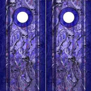 Juego de 2 envolturas Cornhole camuflaje azul con calaveras - Imagen 1 de 4