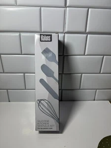 Kaluns 4 Stück Silikon Küche Spatel Set mit Schneebesen Silber Grau Neu - Bild 1 von 5