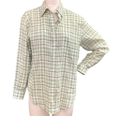 Jones New York Sport Plaid Linen Button Front Shirt Sz S #178D - Image 1 of 4