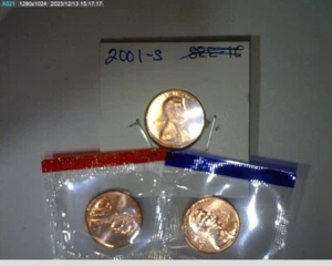 2001 PDS Lincoln Cents Unc in mint cello and Proof - Picture 1 of 2