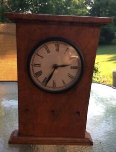 PIER ONE wood clock with hooks for keys etc.