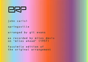 SPRINGSVILLE - MUSIC SCORE BY JOHN CARISI, ARRANGED BY GIL EVANS - Imagen 1 de 1