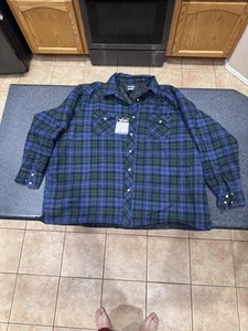 Wrangler Shirt Jacket Plaid Flannel Men’s 3Xl Quilted Lined Pearl Snap NWT - Picture 1 of 7