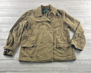 Polo Ralph Lauren Giacca Cappotto Donna Marrone Pea Coat Stile Militare GRANDE - Foto 1 di 8