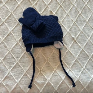 Baby Mütze und Fäustlinge Winter Teddybär Set Urlaub Weihnachten Neu ohne Etikett - Bild 1 von 5