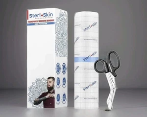 Steri-Skin Tattoo Bandage Healing Wrap Hygienefolie 10" x 72" Tattoo Nachsorge - Bild 1 von 9