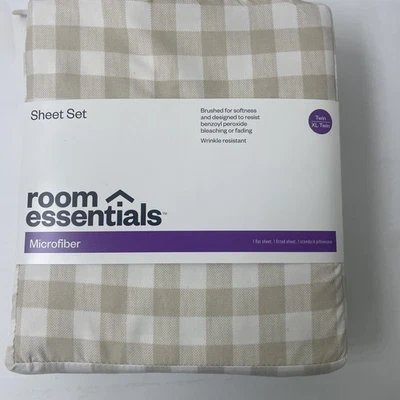 Juego de sábanas de microfibra Room Essentials Twin/XL - Guinga caqui Foto 1 de 4