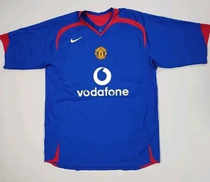 Vtg Y2K Nike Manchester United 90 Blue Soccer Jersey Vodafone Men's Size Large - Picture 1 of 9