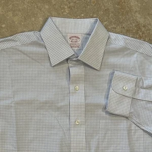 Brooks Brothers Madison Fit Uomo 15,5-32 Bianco Manica Lunga Supima Cotone Elasticizzato - Foto 1 di 8