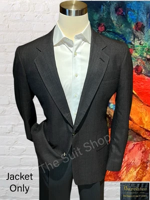 Vtg Barrister Hart Marx 44L Taupe Gray Burgundy Blue Glen Plaid Blazer Jacket - Image 1 of 4