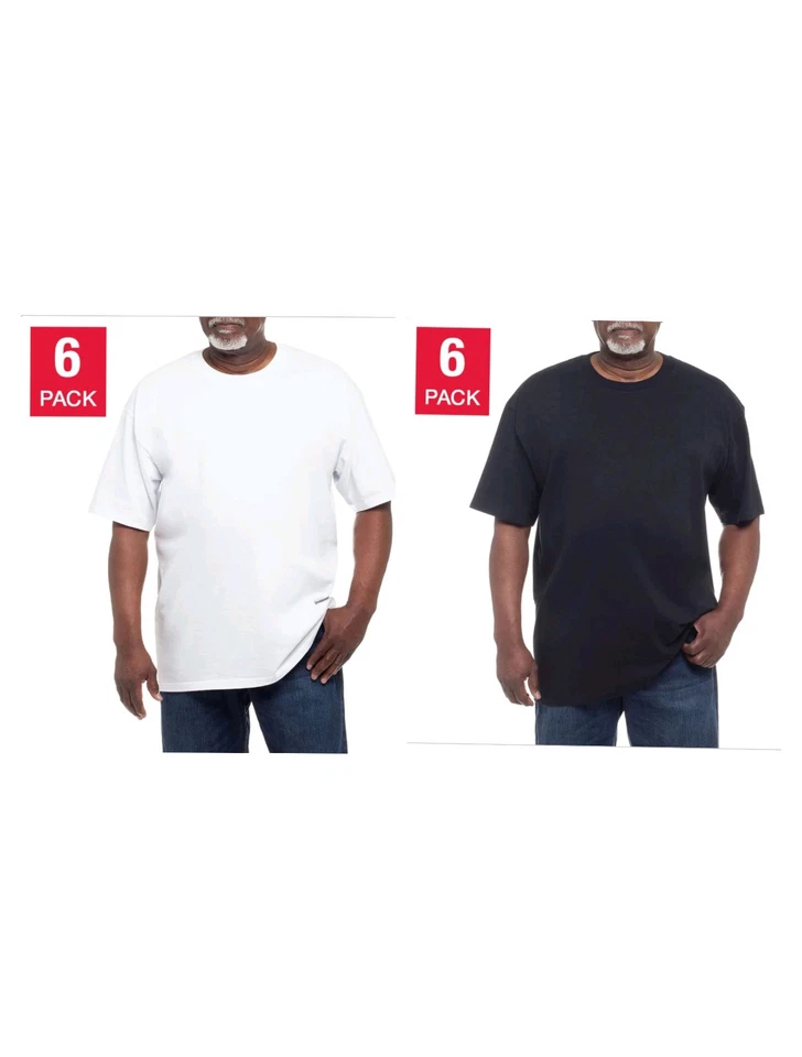 NUEVA Camiseta Kirkland Signature Para Hombre Cuello Redondo, Paquete de 6 Peso Pesado Seleccionar Color Talla Foto 1 de 4