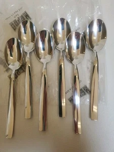 Brand New! Mepra "Atena" Flatware Set Of Six 5.5" Coffee/Moka Spoons SS Italy - Picture 1 of 3