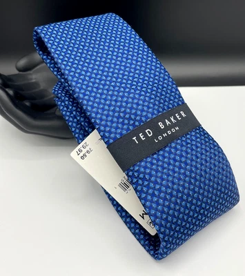 TED BAKER London Men's 100% Silk Tie ~ Royal ~ Geometric Pattern ~ MSRP: $89.50 - Image 1 of 4
