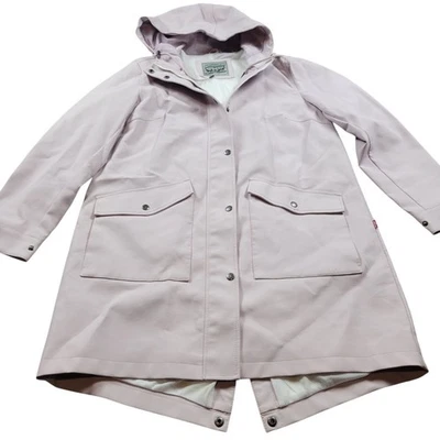 LEVI’S Impermeable Parka Chaqueta Mujer Grande Lavanda Con Capucha Cola de Pescado   Foto 1 de 4