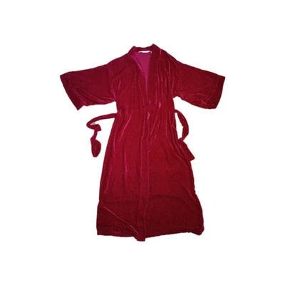 Victoria's Secret Vintage Velvet Deep Red Robe Long Sleeve Women's Size Large  - Image 1 of 4