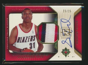 2004-05 ULTIMATE ROOKIES 3 COLOR GOLD /25 PATCH AUTO SEBASTIAN TELFAIR BLAZERS - Picture 1 of 2