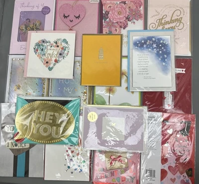 Lot (17) LOVE & Valentines Day Cards 3D Glitter Various Style Papyrus & Other - Image 1 of 4