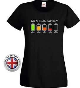 Camiseta estampada My Social Battery, Mental Awareness divertida unisex o ajustada para mujer - Imagen 1 de 9