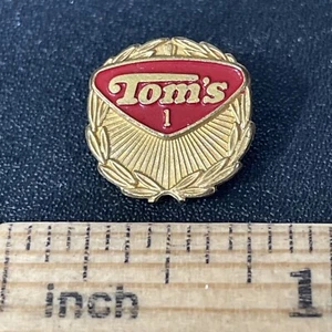 Vintage Tom’s Snacks 1 Year Service Pin Made By Jostens A-31 - Picture 1 of 2