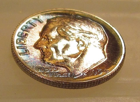 1954 Gem Proof Dime"EYE CANDY" 90% Silver ~Outstanding Original Toning~ #711 ~16 Cover