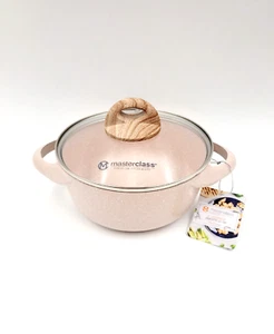 Masterclass Premium Cookware 8" Casserole Pot Light Pink Speckle 2.4 qt NEW - Picture 1 of 4