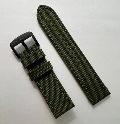 Correa de reloj original Tissot Chrono 22 mm T116617A tela VERDE lona Foto 1 de 3